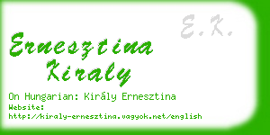 ernesztina kiraly business card